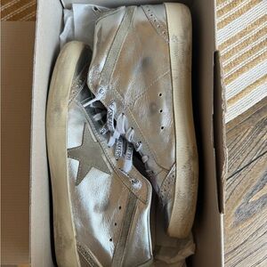 Golden Goose Metallic Silver Sneakers